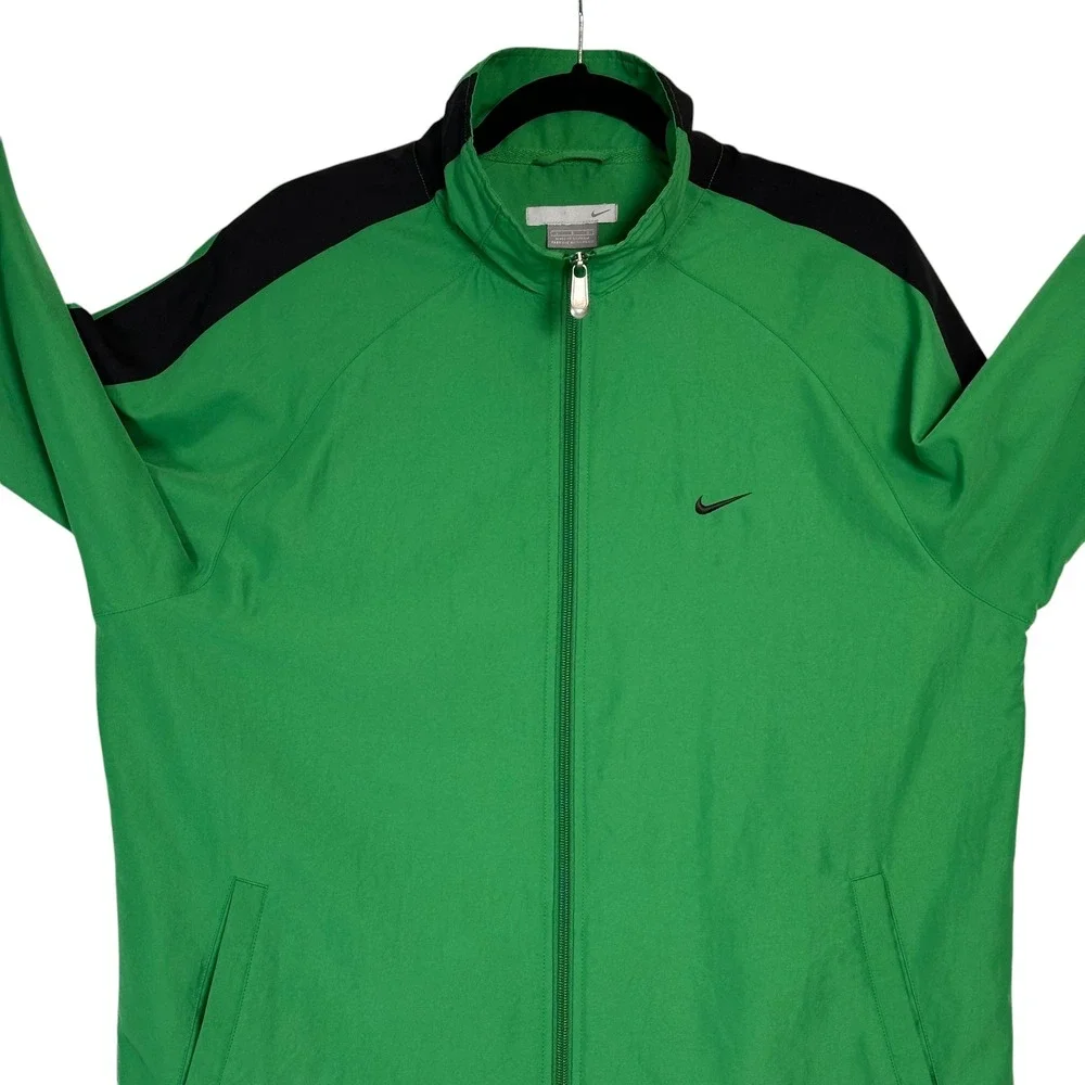 Nike Tracksuit Set Windbreaker Jacket‎ Pants Silver Tag Y2K Green Poly Warp L